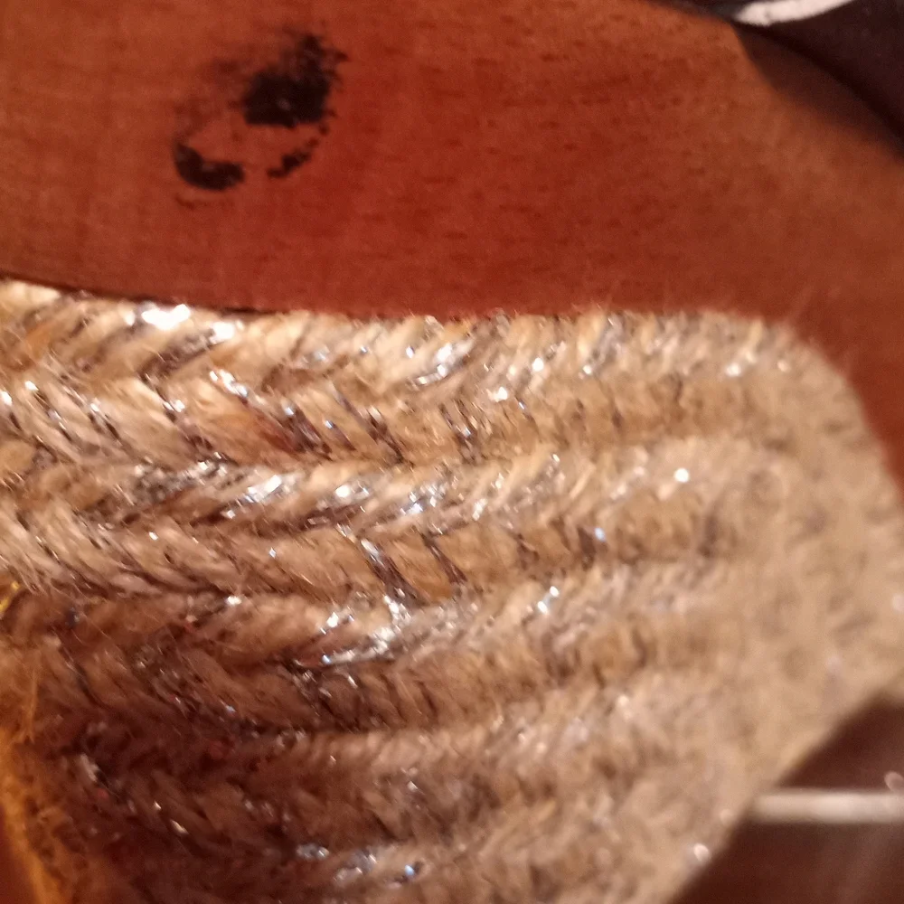 Lauren Ralph Lauren Georgina Espadrille Gold Wedge Leather Sandals Size 8.5 - Picture 12 of 12